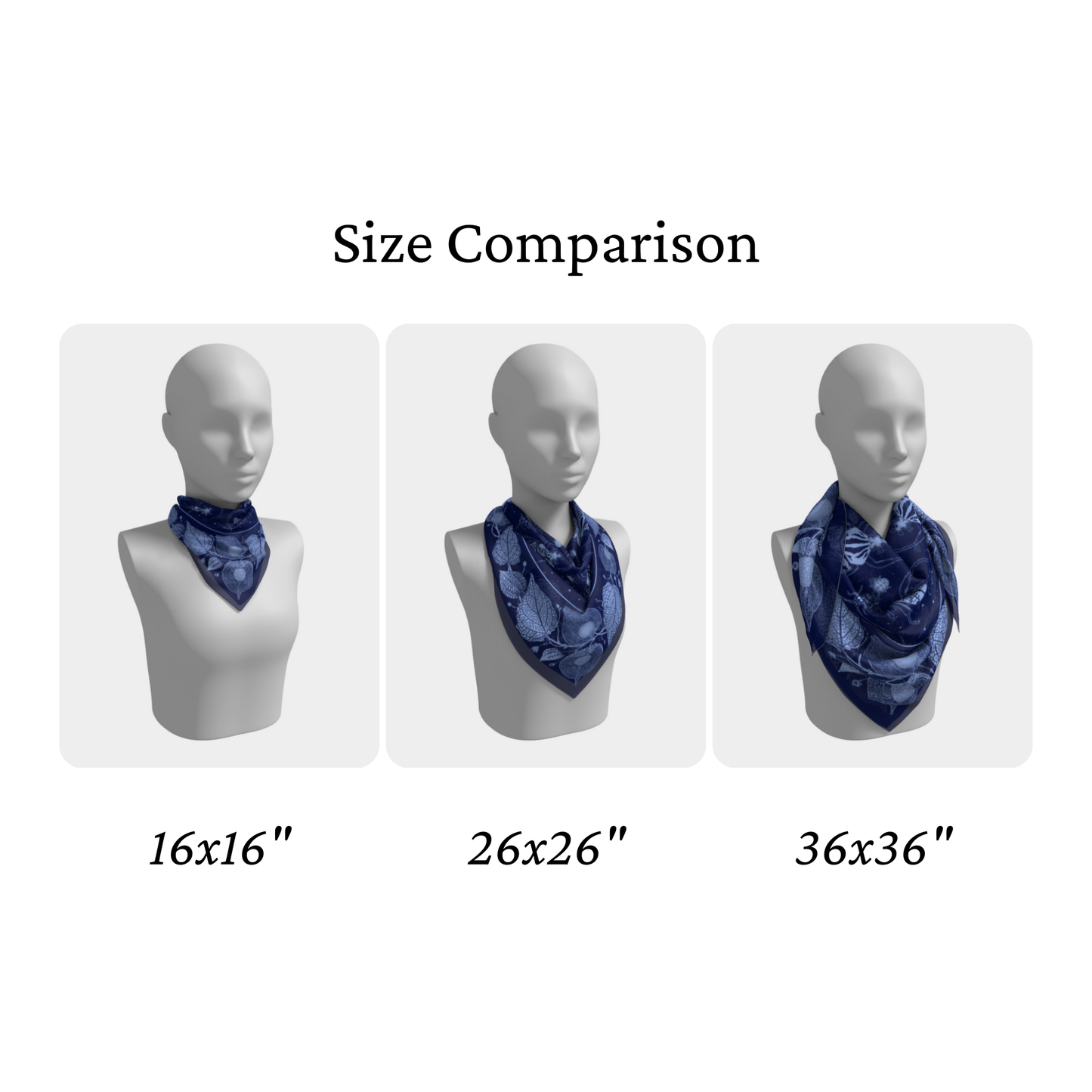 Indigo Goliath & Lantern Vine Silk Scarf