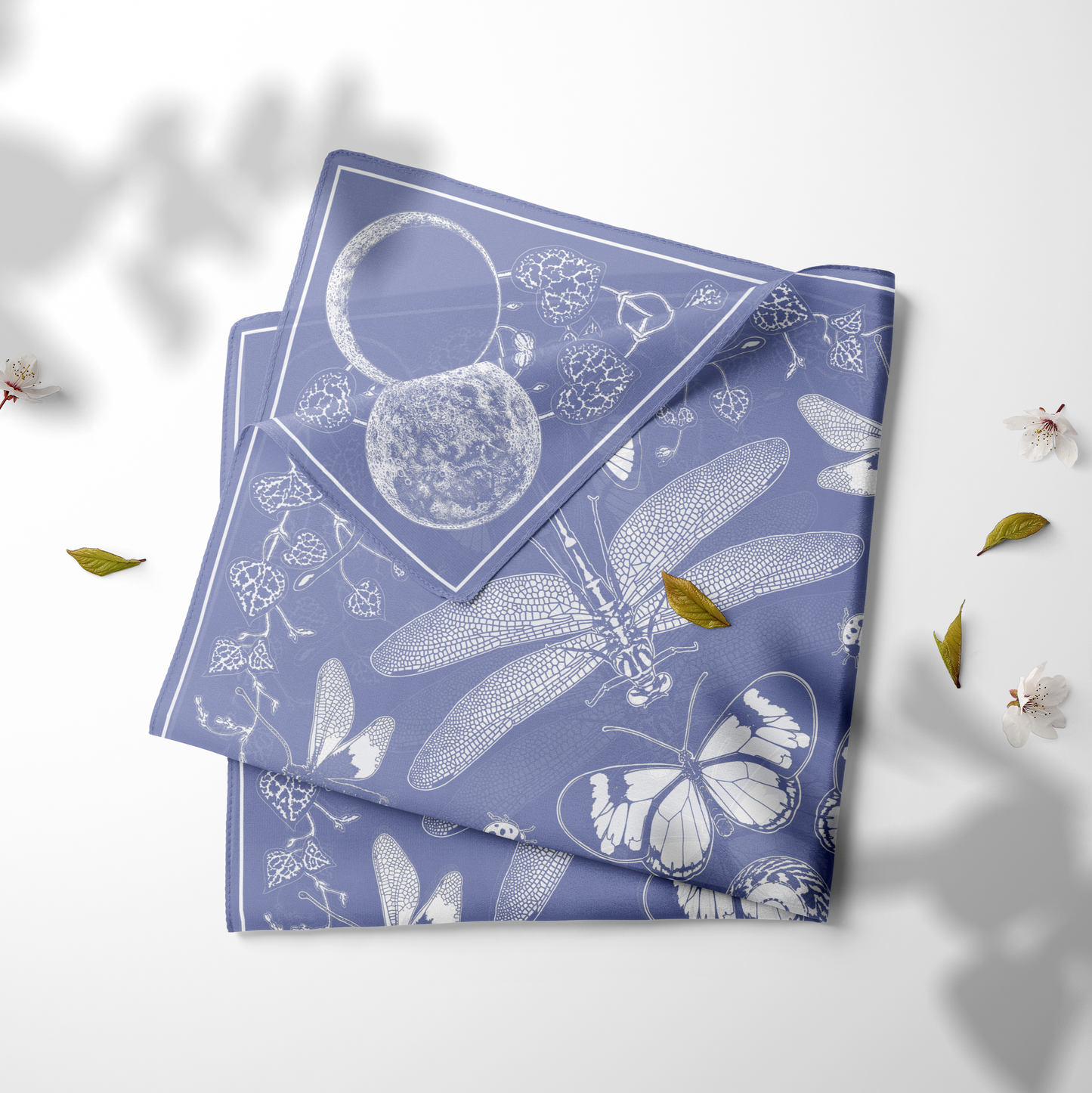 Periwinkle Glasswing Silk Scarf