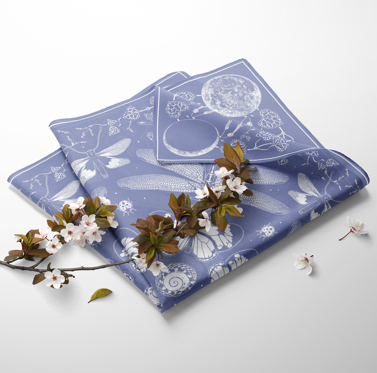 Periwinkle Glasswing Silk Scarf