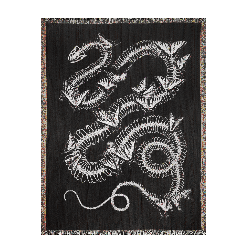 Snake and Swallowtail Large Woven Blanket