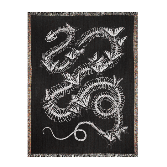 Snake and Swallowtail Large Woven Blanket